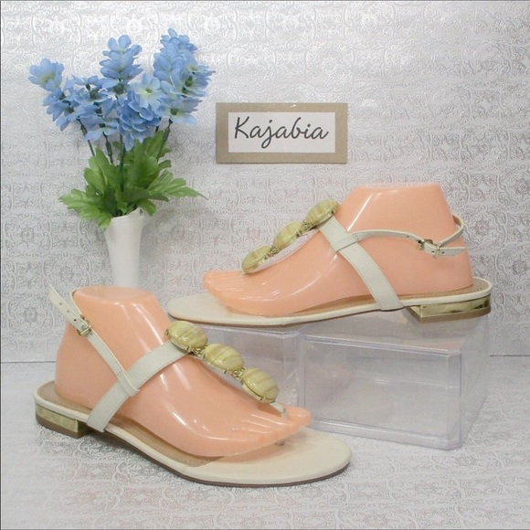 BANANA REPUBLIC Cream Sandals W/Stones 9 1/2 - Picture 1 of 8